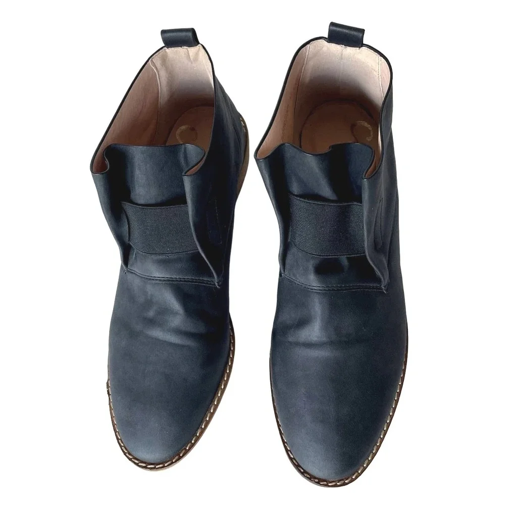 Ccocci Women's Boyfriend‎ Black Ankle Boots Low Heel Comfortable Size 10